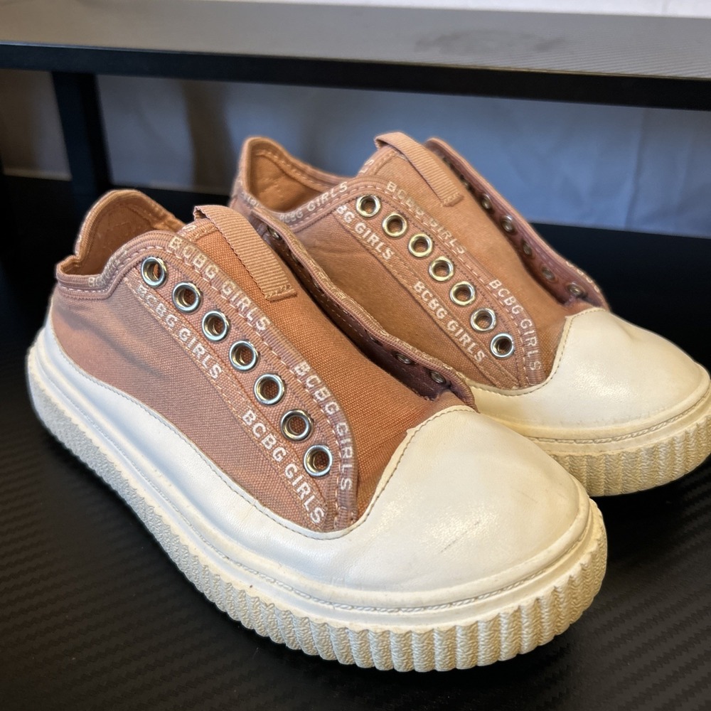 BCBG Girl's Size 12 Pink Canvas Sneakers w/White Soles
